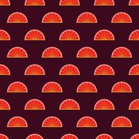 Seamless vector pattern of vibrant red semicircle on dark brown background for printing and wrapping