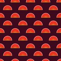 Seamless vector pattern of vibrant red semicircle on dark brown background for printing and wrapping