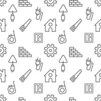 Pattern of house, window, saw, measure tape made of various line icons. Perfect for web sites, wrapping, printing on different covers vector