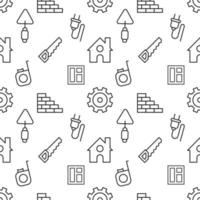 Pattern of house, window, saw, measure tape made of various line icons. Perfect for web sites, wrapping, printing on different covers vector