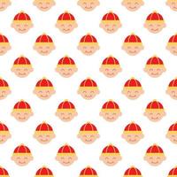 Seamless vector pattern of boy in red hat for printing and wrapping