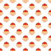 Seamless vector pattern of boy in red hat for printing and wrapping