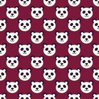 Seamless vector pattern of panda head for printing and wrapping