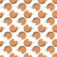 Seamless vector pattern of fortune cookie for printing and wrapping