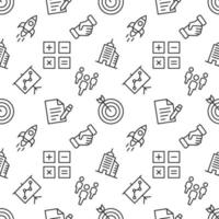 Pattern of rocket, calculator, deal, staff, progress, made of various line icons. Perfect for web sites, wrapping, printing on different covers vector