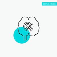 Brain Head Hypnosis Psychology turquoise highlight circle point Vector icon