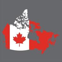 canada vector map with the flag. Map of Canada with Flag. Hand Painted with Brush. Vector Illustration.