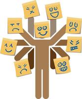 faces moods job time schedule sticker expression all in one stickman vector