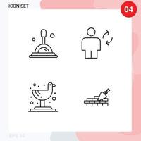 Set of 4 Modern UI Icons Symbols Signs for search seagull avatar sync brickwork Editable Vector Design Elements