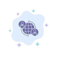 Connected Connections User Internet Global Blue Icon on Abstract Cloud Background vector