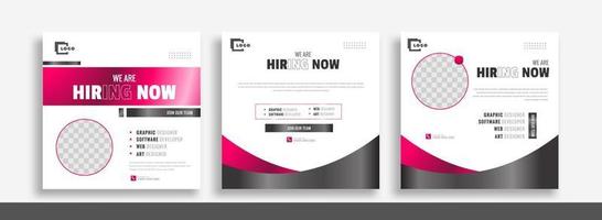 We are hiring job vacancy social media post banner design template with yellow color. We are hiring job vacancy square web banner design. vector