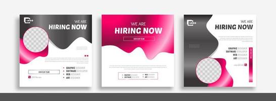 We are hiring job vacancy social media post banner design template with yellow color. We are hiring job vacancy square web banner design. vector