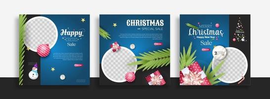 banner web de plantilla de publicación de redes sociales de navidad para promociones de su producto. vector