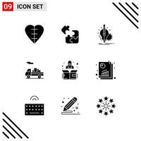 9 Creative Icons Modern Signs and Symbols of start transport idea shipping lightbulb Editable Vector Design Elements