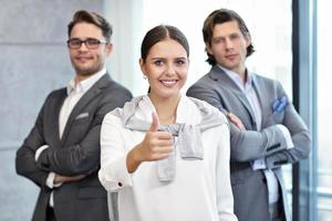 Group of business people sharing their ideas photo