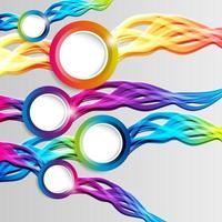 Abstract colorful hoop circle frames with wings  on a light background. vector