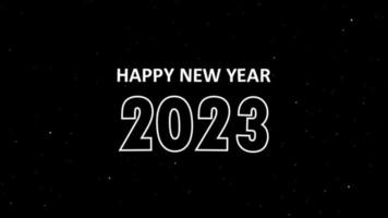 Happy New Year 2023 black background video