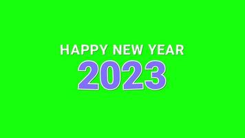 frohes neues jahr 2023 grüner bildschirm video