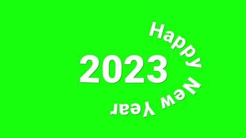 Happy New Year 2023 on green screen video