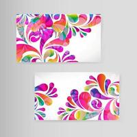 Sample business card with bright teardrop-shaped arches. vector