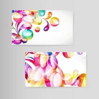 Sample business card with bright teardrop-shaped arches. vector