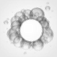 Halftone abstract vector black dots design element isolated on a white background.