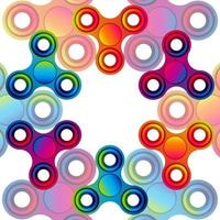 Fidget hand finger spinner stress relieving, colorful toy for removing anxiety and increasing concentration. vector