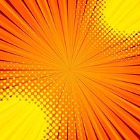 Abstract comic orange background for style pop art design. Retro burst template backdrop. Light rays effect. Vintage comic book style, halftone modern print texture, vector. vector