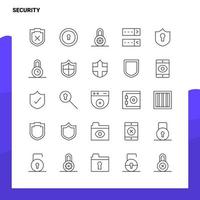 conjunto de iconos de línea de seguridad conjunto de 25 iconos diseño de estilo minimalista vectorial conjunto de iconos negros paquete de pictogramas lineales vector