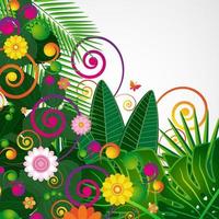 Flowers spring design background, floral pattern, vector illustration.