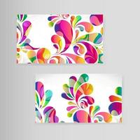 Sample business card with bright teardrop-shaped arches. vector