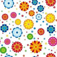 Floral pattern made in flowers on a white background, seamless vector illustration.