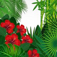 Tropical floral design background. vector