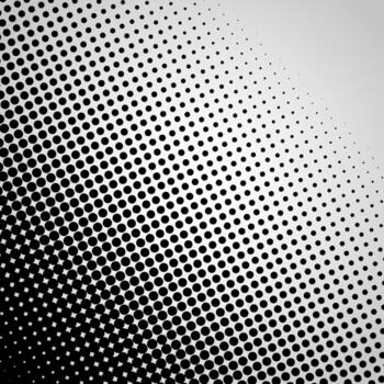Halftone abstract vector black dots design element isolated on a white background.