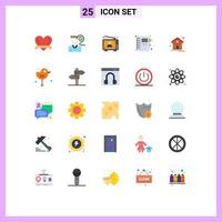 Set of 25 Modern UI Icons Symbols Signs for home notepad ad notebook marketing Editable Vector Design Elements