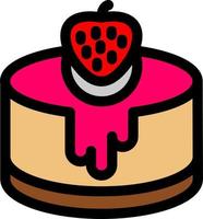 Strawaberry Cake Vector Icon Design