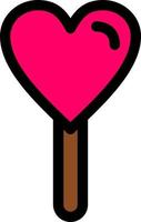 Heart Lollipop Vector Icon Design