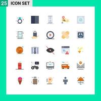 Set of 25 Modern UI Icons Symbols Signs for hard disk devices clock location canada Editable Vector Design Elements