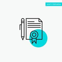 Legal Legal Documents Document Documents Page turquoise highlight circle point Vector icon