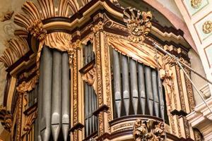 Santiago de Queretaro, Queretaro, Mexico - November 09, 2022 Old organ in the church of Santiago apostol photo