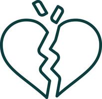 Broken Heart Vector Icon Design