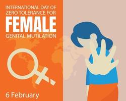 ilustración gráfica vectorial de una mujer resiste la mutilación genital, perfecta para el día internacional, mutilación genital femenina, celebración, tarjeta de felicitación, etc. vector