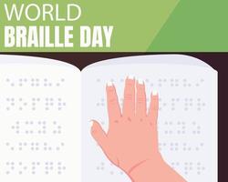 illustration vector graphic of palm on braille book, perfect for international day, world braille day, celebrate, greeting card, etc.