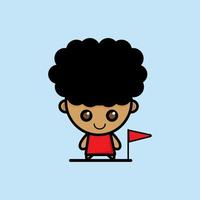 Cute cartoon clumsy little boy Vector Icon Illustration. baby Icon Concept Isolated free Vector. Flat Cartoon Style free Vector Free Vector