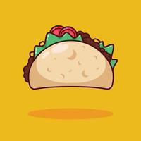 cute taco illustration in flat design vector