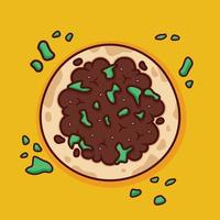 linda ilustración de taco en diseño plano vector