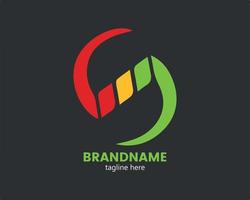 Illustration of the letter S with the colors of traffic signs.Letter S Logo Design vector template Corporate Linear Outline style. Colorful Logotype concept symbol icon. Initial Letter S Logo.
