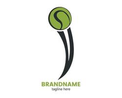 Representation of the hat of the letter i with a tennis ball. Letter i for logo. Initial letter i logo. Flat Vector Logo Design Template Element. Initial Letter i Logo.