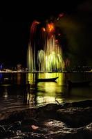 Abstract colored firework background light up the sky with dazzling display photo