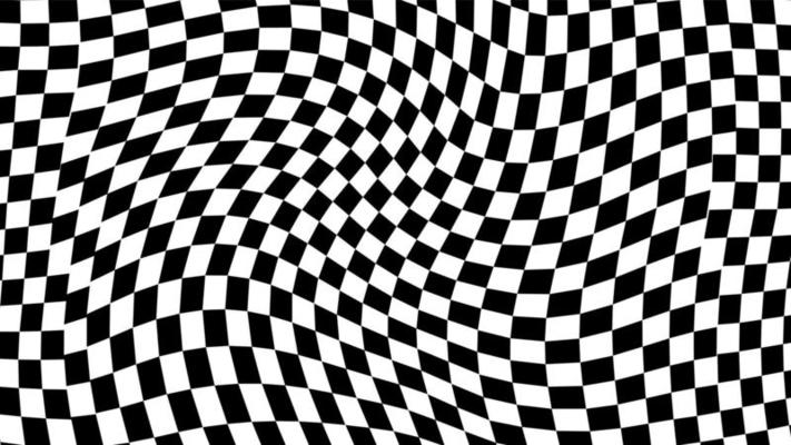 Groovy retro pattern background in psychedelic checkered backdrop style. A chessboard in a minimalist abstract design with a 60s 70s aesthetic vibe. hippie style y2k. funky print vector illustration